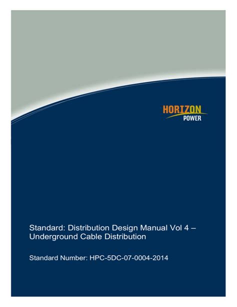 Underground Distribution Design Manual 